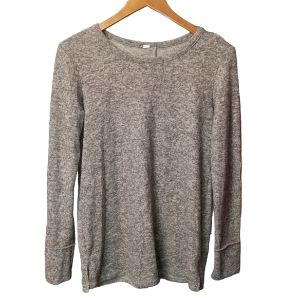 Taupe Lightweight Stretchy Sweater Elbow Patches Back Buttons Size Small - Picture 4 of 12